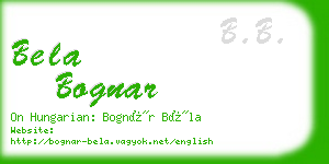 bela bognar business card
